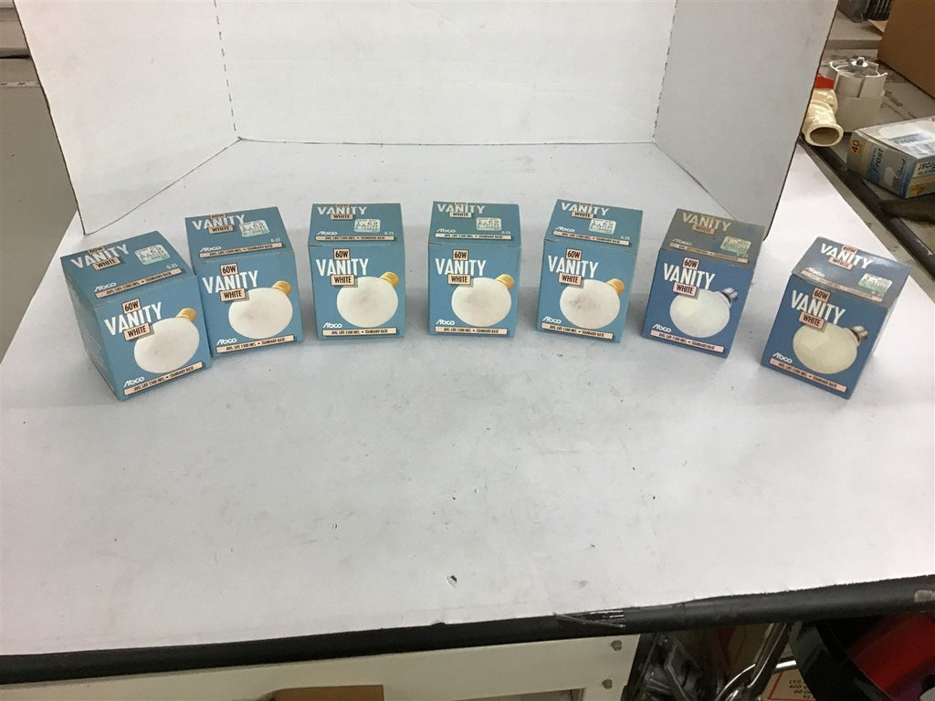 Vanity G-25 Light Bulbs White 60W Standard base Lot of 7