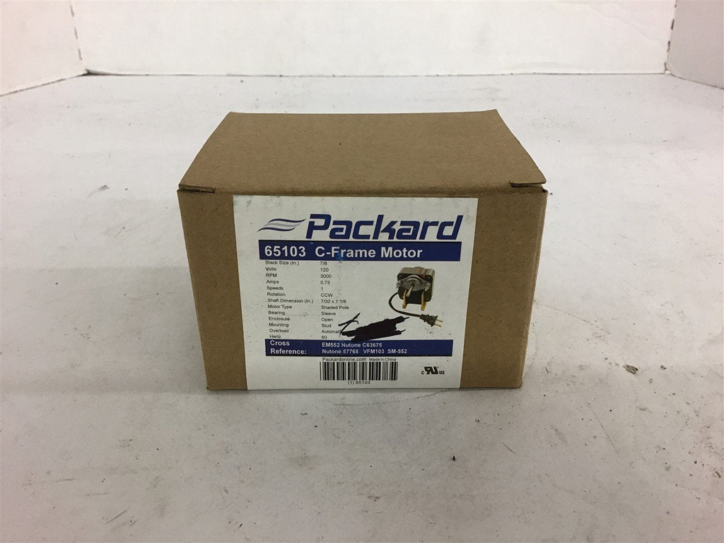Packard 65103 C-Frame Motor 120V 3000RPM Open Stud Mouting 60Hz Size 7/8 inch