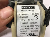 Fasco K100 120 Volts 1/100 Hp 73FLA @ 2750 Rpm