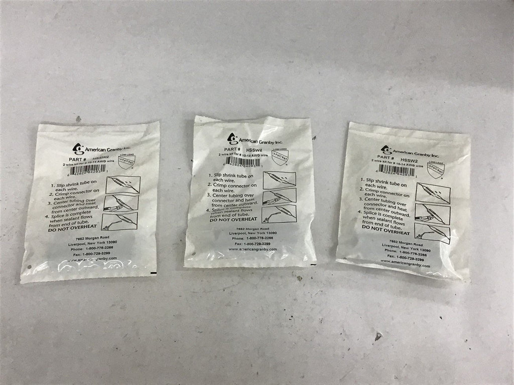 American Granby HSSW2 Heat Shrink Splicing Kit Standard Wall #10-14 Awg Lot of 3