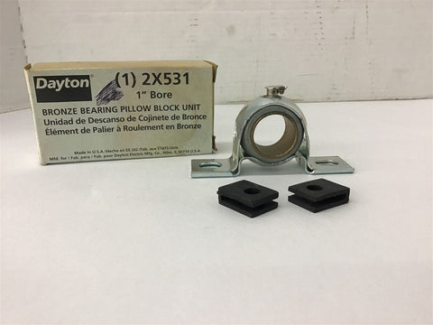 Dayton 2X531 Pillow Block Bearing 1" Bore Bearing
