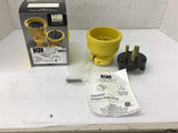 KH 9650DF Plug-Flip Seal Yellow Rubber 60 Amp 250 V 2P 3 Wire