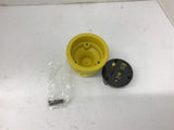 KH 9650DF Plug-Flip Seal Yellow Rubber 60 Amp 250 V 2P 3 Wire