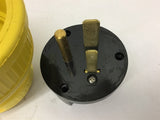 KH 9650DF Plug-Flip Seal Yellow Rubber 60 Amp 250 V 2P 3 Wire