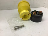 KH C650DF Connector Flip Seal Yellow Rubber 60 Amp 250V 2P 3 Wire