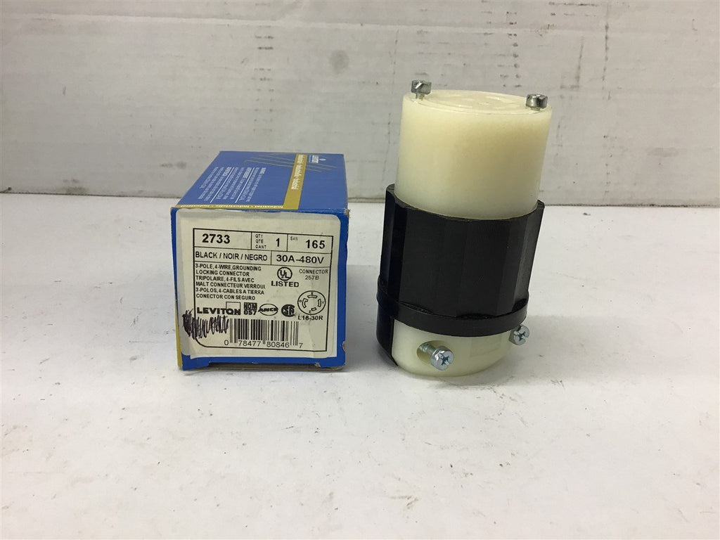 Leviton 2733 Grounding Locking Connector 30A 3PH 480V 3 Pole 4 Wire