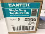 Cantex Single Gang Toggle Switch 5133330B Lot of 5