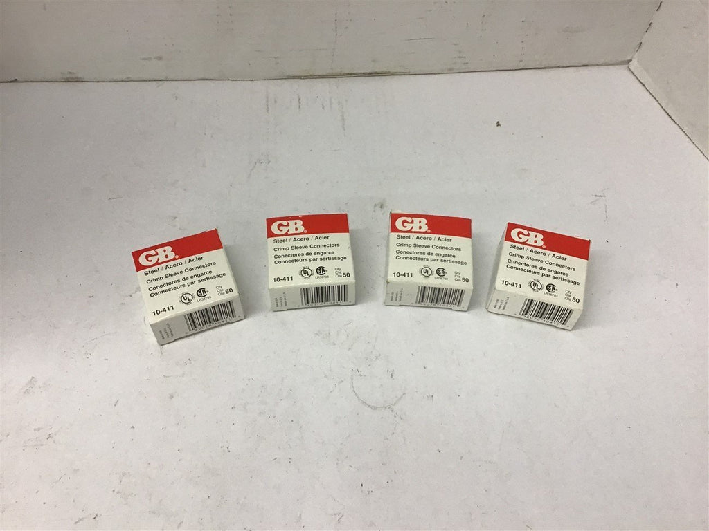 GB 10-411 Crimp Sleeve Connectors Steel Lot of 4 boxes