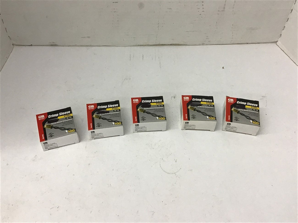 GB 10-410 18-10 Steel Crimp Sleeve Connectors Lot of 5 Boxes
