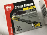 GB 10-410 18-10 Steel Crimp Sleeve Connectors Lot of 5 Boxes
