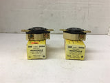 Hubbell 2430A Twist-Lock Receptacle 3 Pole 4 Wire Locking 20 Amp 480 V Lot of 2