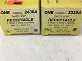 Hubbell 2430A Twist-Lock Receptacle 3 Pole 4 Wire Locking 20 Amp 480 V Lot of 2