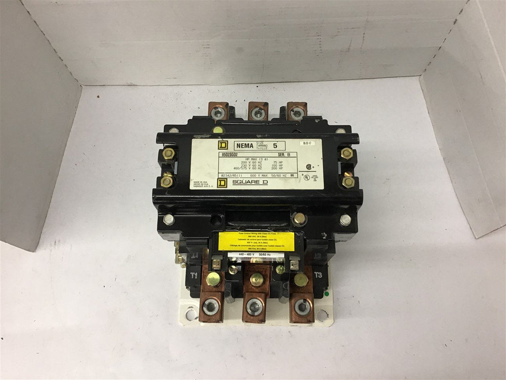 Square D 8502SG02 Starter Nema Size 5 460 V @ 200 Hp 440-480V Coil