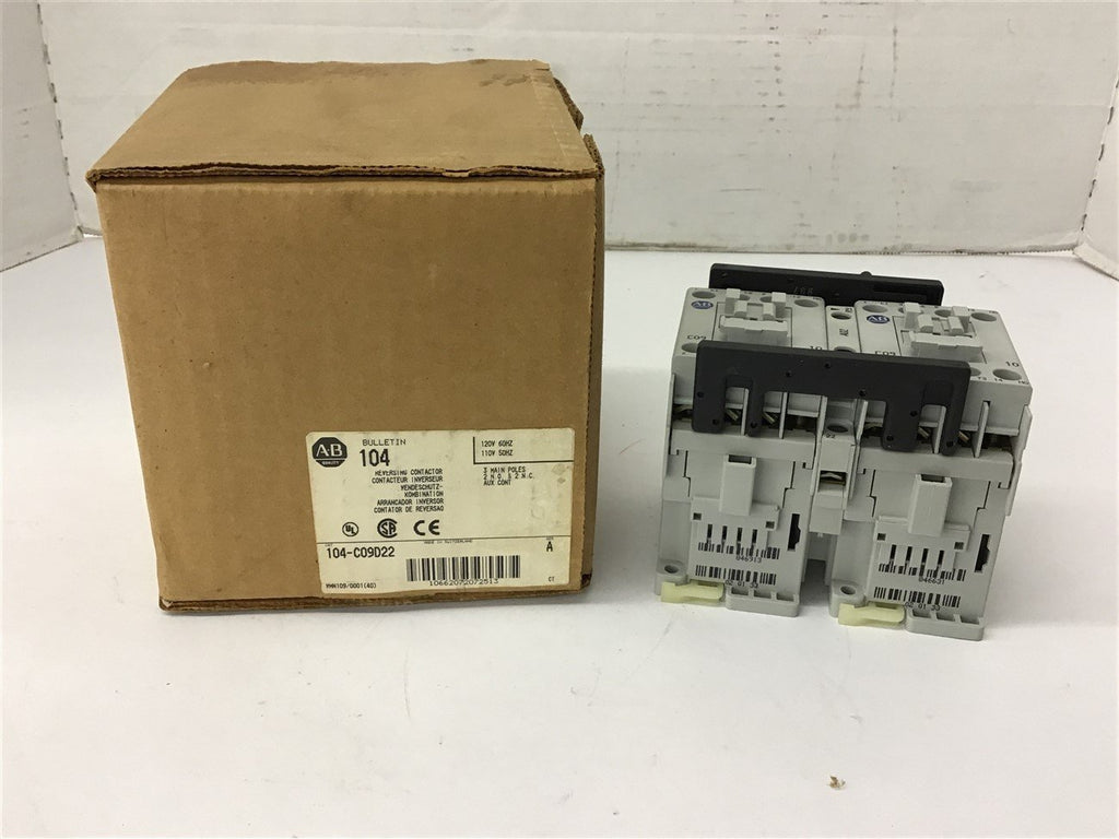 Allen-Bradley 104-C09D22 Reversing Contactor 120 Volt Coil