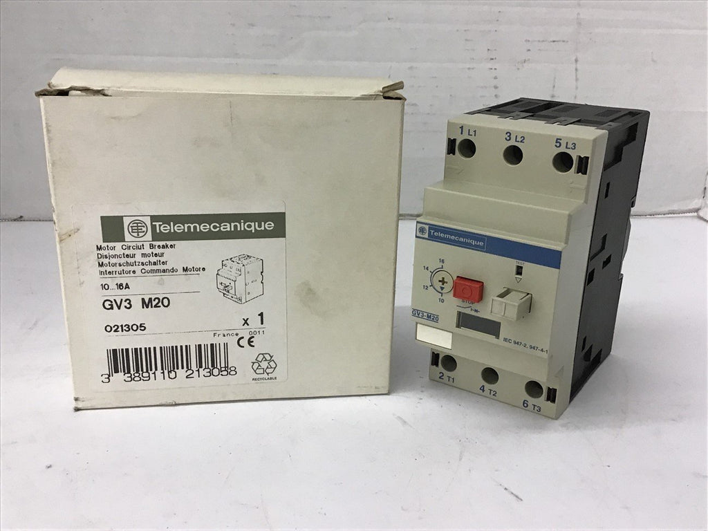 Telemecanique GV3 M20 Circuit Breaker 10-16 Amp