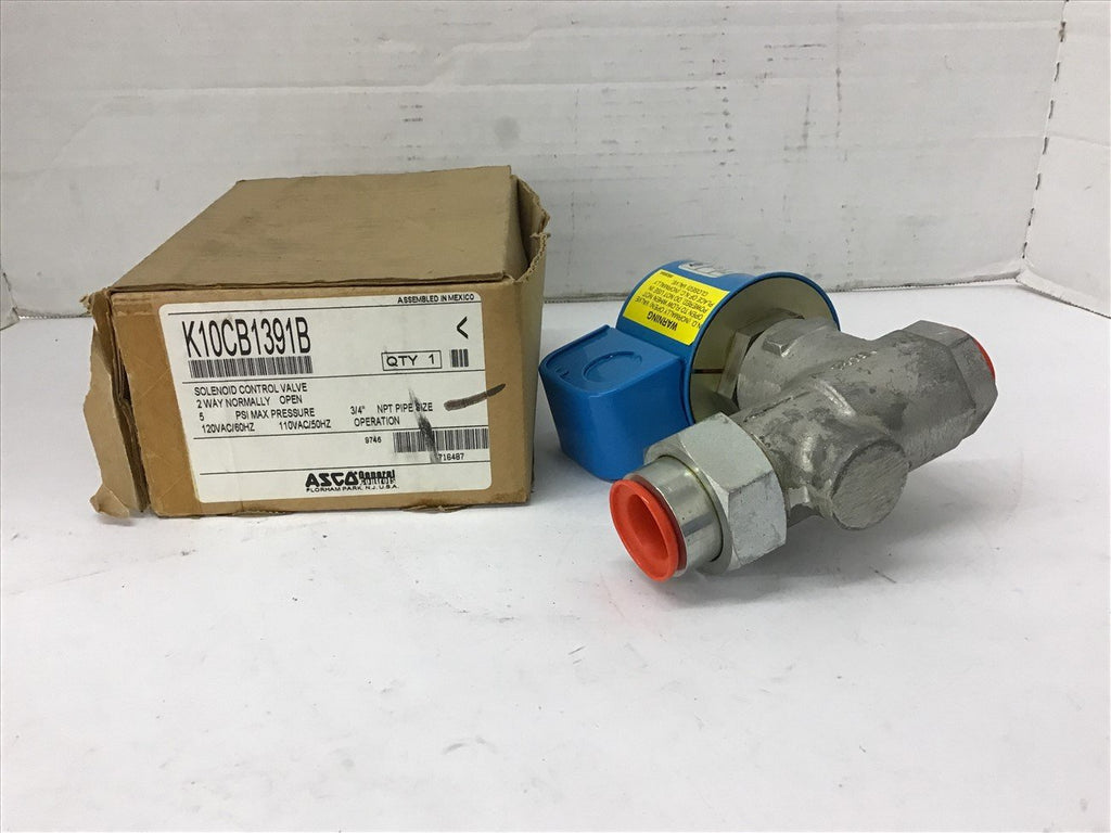 Asco K10CB1391B Solenoid Control Valve 2 Way 5 PSI