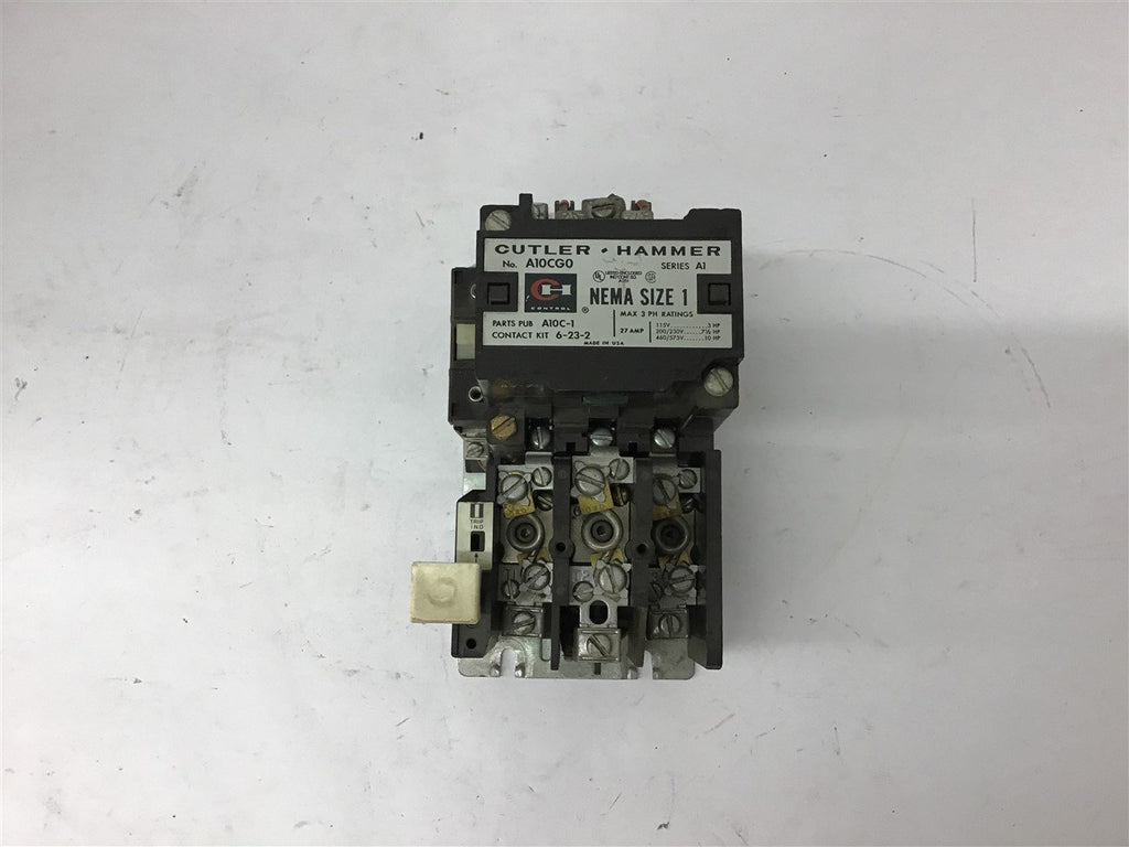 Cutler-Hammer A10C-1 Nema size 1 Starter 460 Volts 10 HP 240 Volt coil