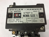 Cutler-Hammer A10C-1 Nema size 1 Starter 460 Volts 10 HP 240 Volt coil