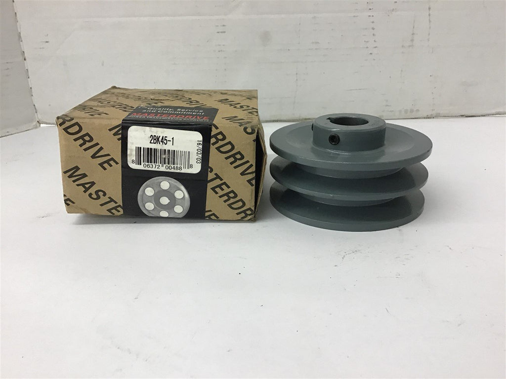 Masterdrive 2BK45-1 Pulley 2 Groove B width Belt 1" Bore
