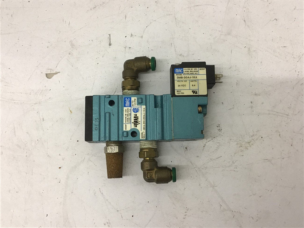 Mac 52A-11-B0A-DM-DDAJ-1KA Valve 20-120 PSI w/ DMB-DDAJ-1KA 24 Vdc Coil
