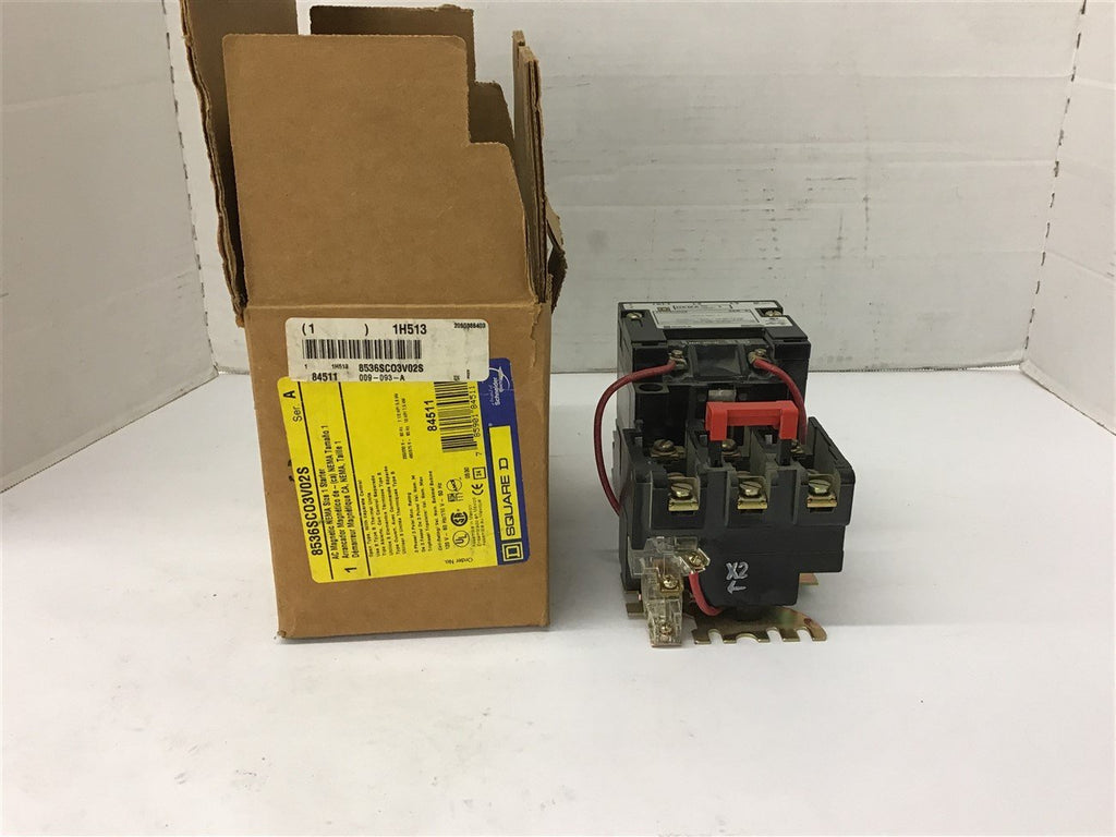 Square D 8536SC03V02S Nema size 1 Starter 10 Hp @ 460 volts 120 volt Coil