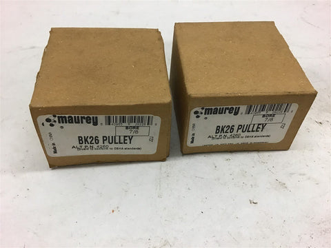 Maurey BK26 Pulley 7/8" Bore Single Groove Lot of 2