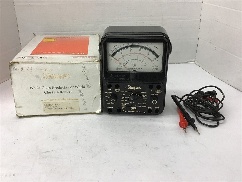 Simpson 260-8 12388 VOM General Purpose Volt Ohm Miliammeter