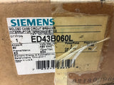 Siemens ED43B060L Circuit Breaker 60 Amp 3 Pole 480 Volts