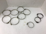 Assorted Lot Of 10 Stainless Steel Pipe Clamps