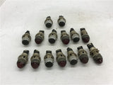Dialco 75W 125V Red & Black Indicator Lights Lot of 15