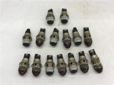 Dialco 75W 125V Red & Black Indicator Lights Lot of 15