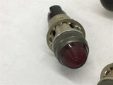 Dialco 75W 125V Red & Black Indicator Lights Lot of 15