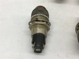 Dialco 75W 125V Red & Black Indicator Lights Lot of 15