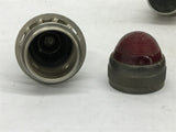 Dialco 75W 125V Red & Black Indicator Lights Lot of 15
