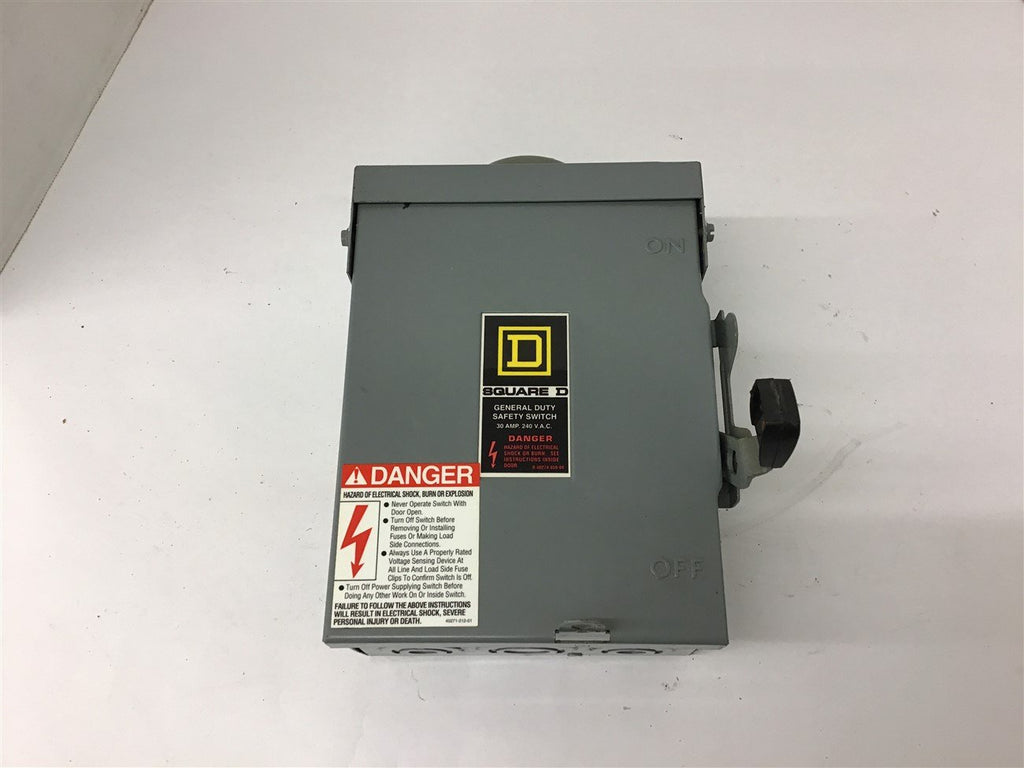 Square D D321NRB 30 Amp Safety Switch 240 Vac