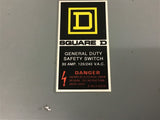 Square D D211NRB 30 Amp Safety Switch 120/240 Vac 3R