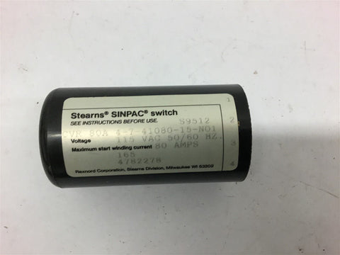 Stearns Sinpac Switch S9512 115 VAC 80 Amps CVR 80A 4-7-41080-15-N01
