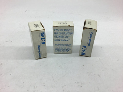 Cutler-Hammer H1027 Thermal Overload Relay Lot of 3