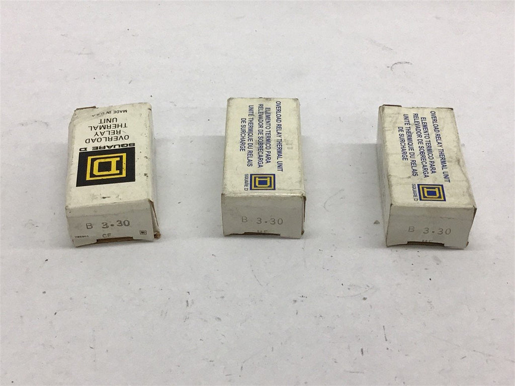 Square D B3.30 Overload Relay Thermal Unit Lot of 3