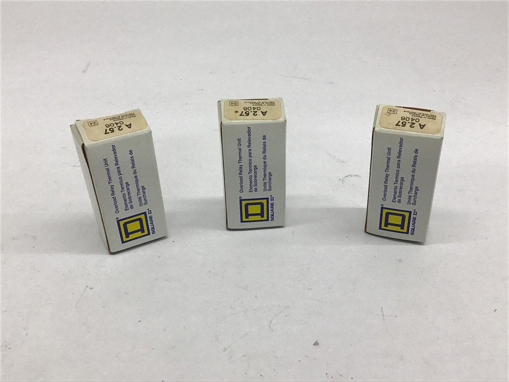 Square D A2.57 Overload Relay Thermal Unit Lot of 3