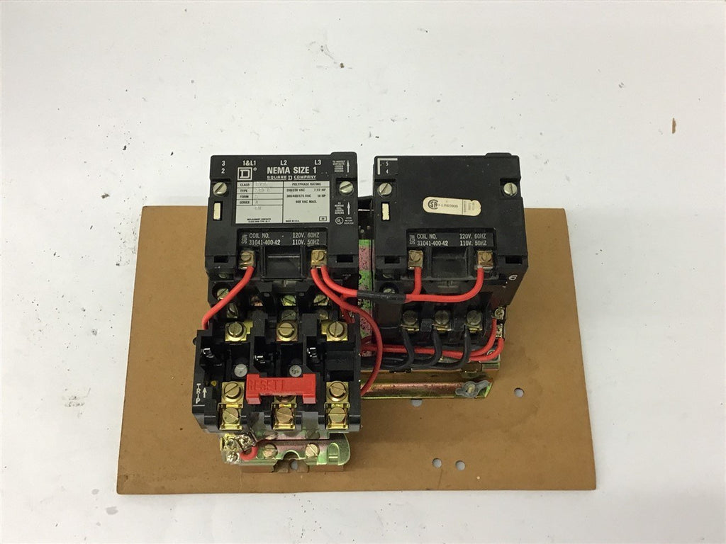 Square D 6736 SC O6 size 1 Reversing Starter 120 Volt coil 460 Volts @ 10 HP