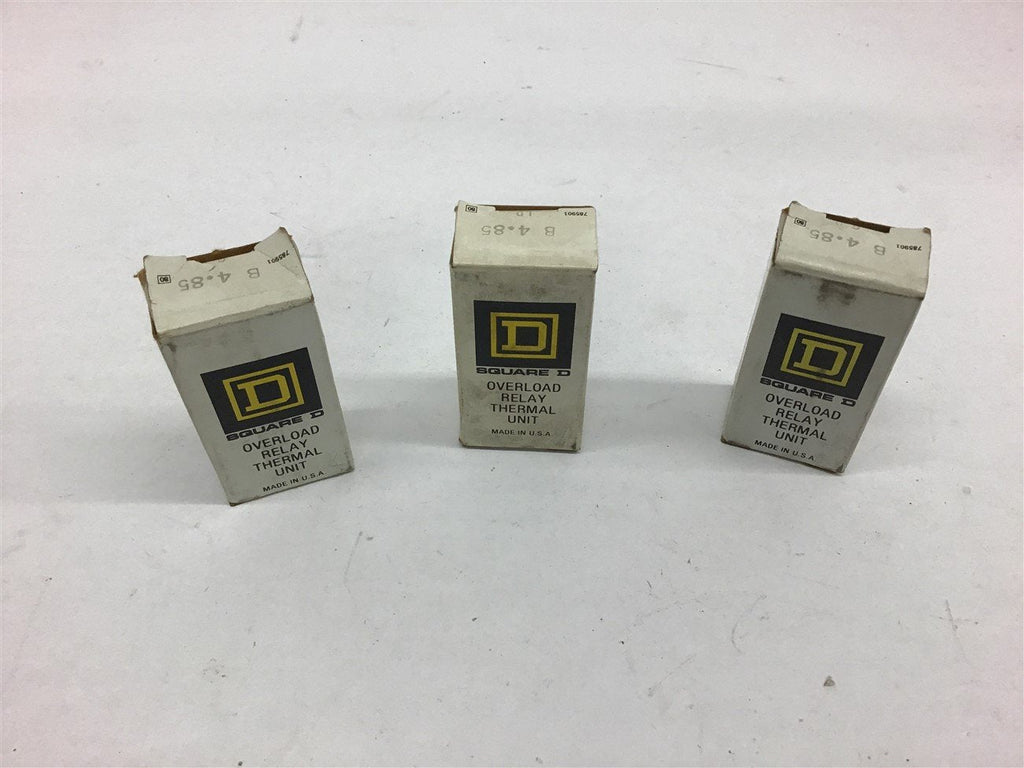 Square D B4.85 Overload Relay Thermal Unit Lot of 3
