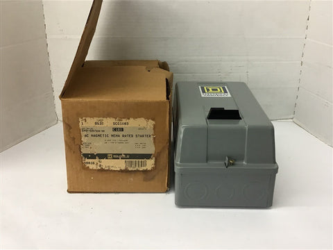 Square D 8530 SCG1V03 Size 1 Magnetic Starter 240 volt Coil 3 H@ 230 Volts