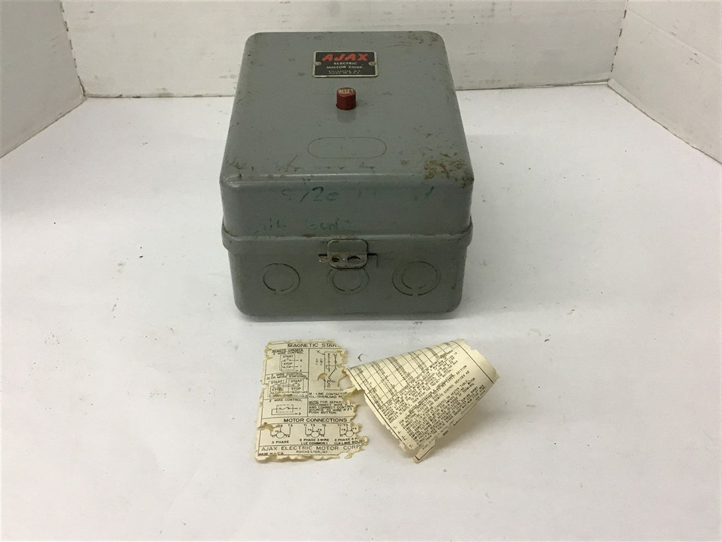 Ajax Starter AJ01831201 Size 00 208/220 volt coil 480 Volt @ 2 Hp