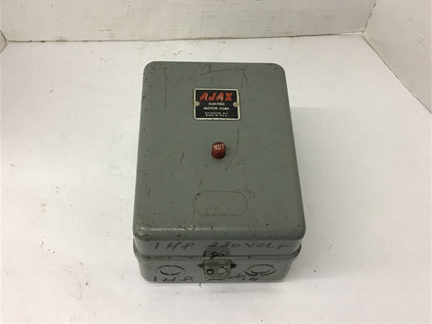 Ajax AJ01821201 Size 00 Starter 480 volt @ 2 Hp 208/220 Volt coil