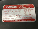Dayton 4Z386 1/3 Gp Gear Motor 208-230/460 volts 28.6:1 Ratio 3 Phase