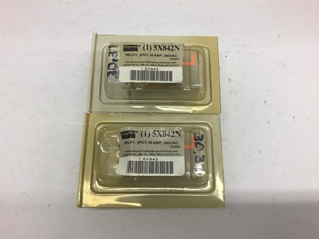 Dayton 5X842N Relay 3PDT 16 Amp 240 Vac Lot of 2