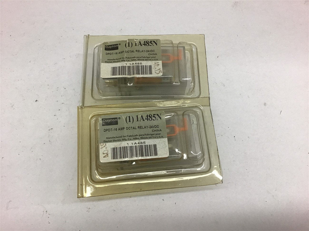 Dayton 1A485N Relay DPDT 16 Amp Octal 24 VDC Lot of 2
