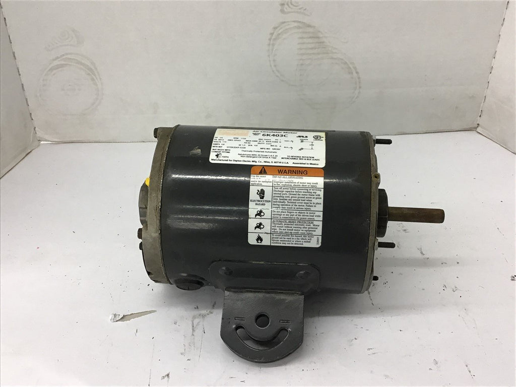 Dayton 6K403C 1/4 HP AC Motor 115 Volts 1800 Rpm 4 P Single Phase