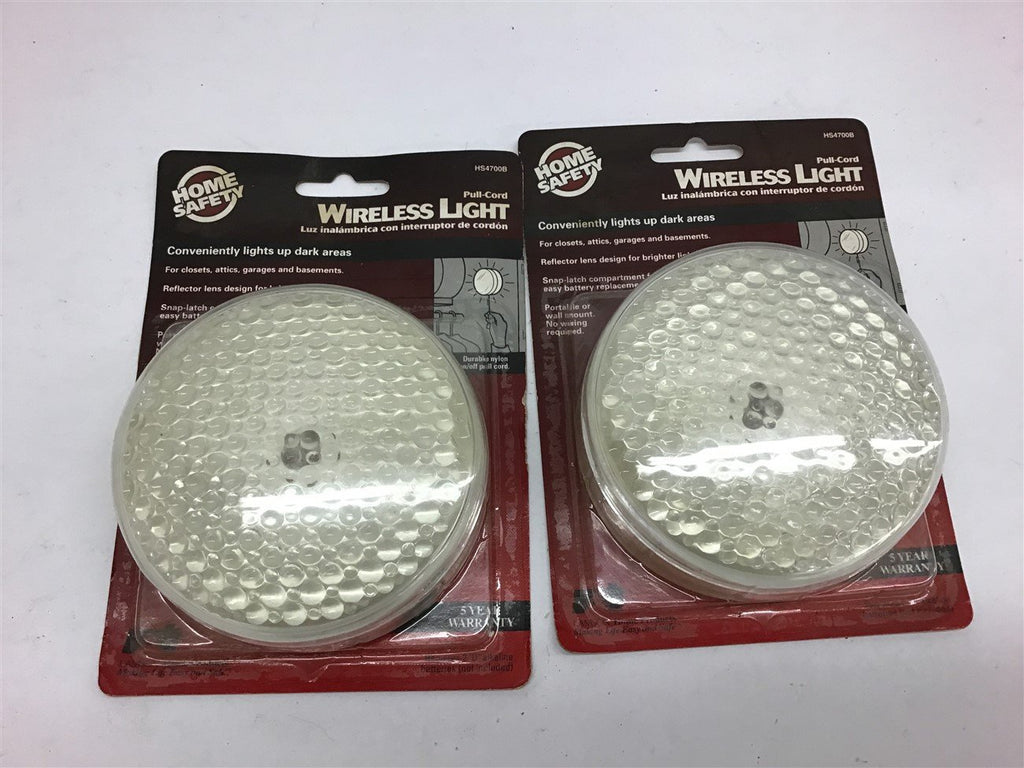 Home Safety Pull-Cord Wireless Light HS4700B Lot of 2